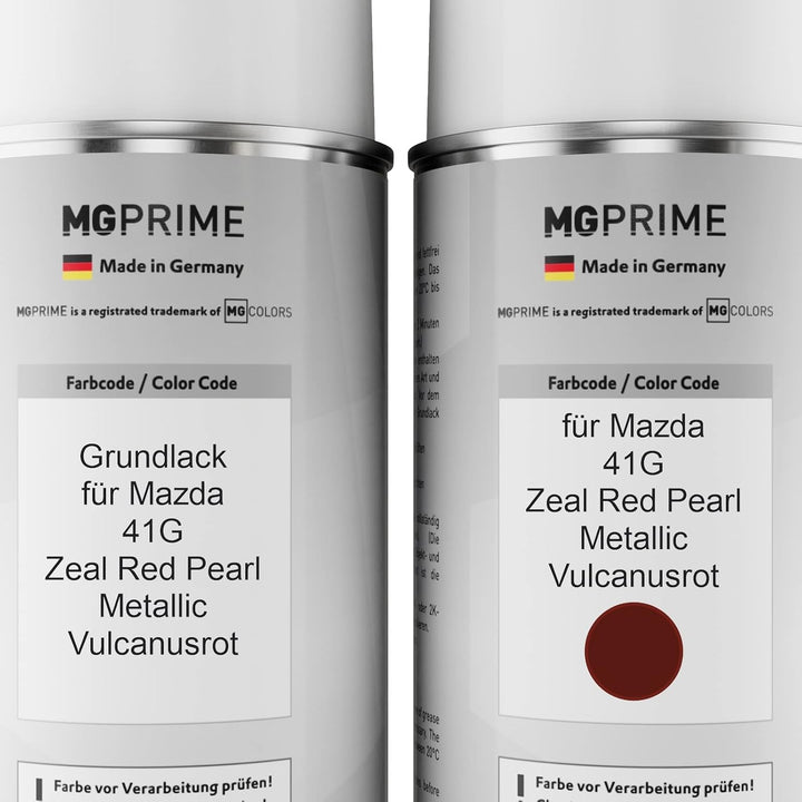 MG PRIME Autolack Sprühdosen Set für Mazda 41G Zeal Red Pearl Metallic/Vulcanusrot Grundlack Basisla