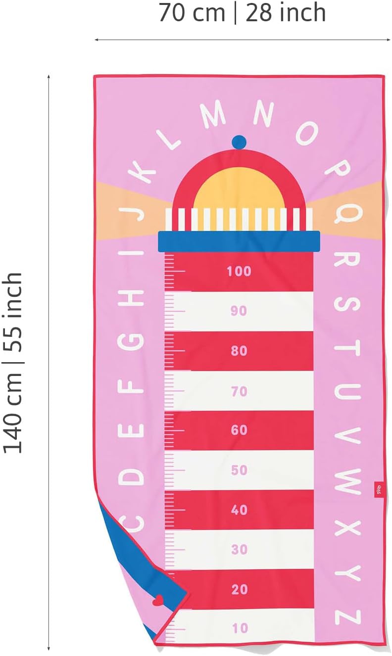 Quut – Strand-/Poolhandtuch für Kinder mit Spiel – Ultraschnell trocknende Mikrofaser, sandfrei – ko