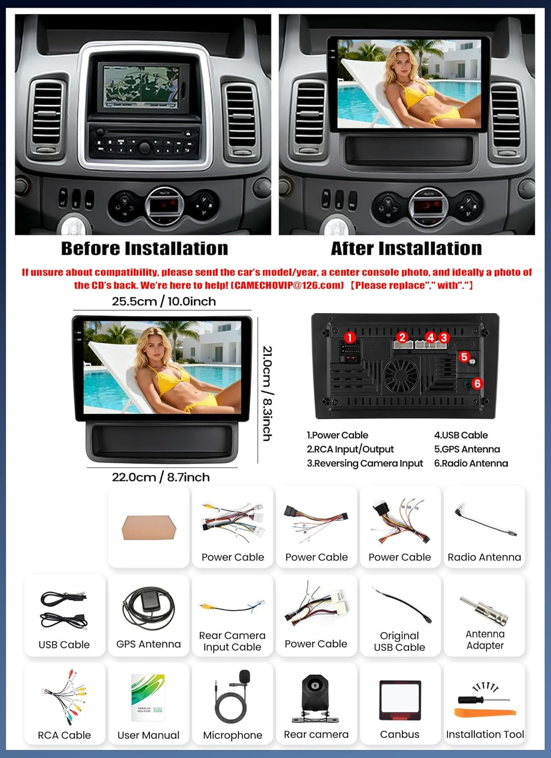 CAMECHO 4G+128G Android 15 Autoradio für Opel Vivaro A 87R/Renault Trafic II Nissan Primastar mit Ca