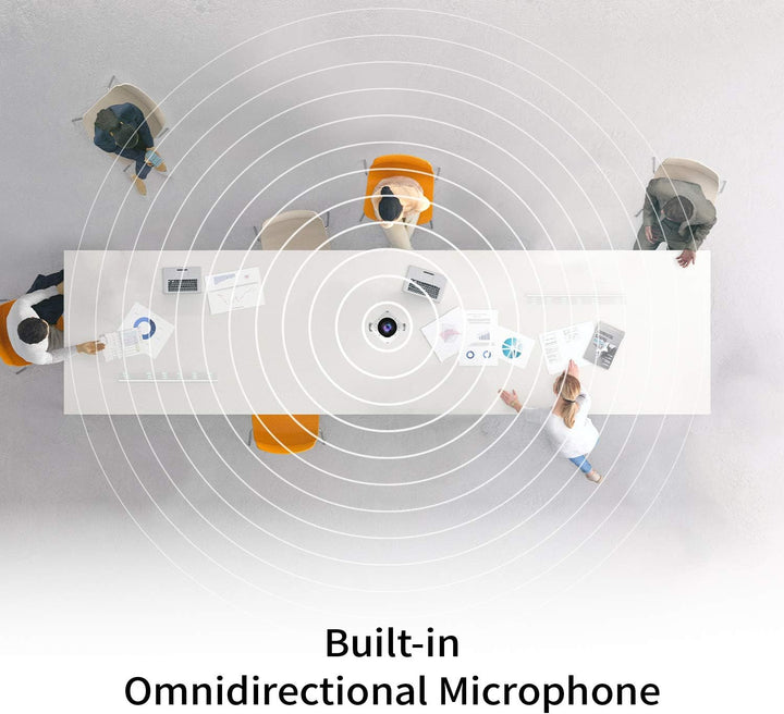 j5create 360-Grad Webcam - 1080P HD-Videokonferenzkamera mit eingebautem High-Fidelity Mikrofon, USB