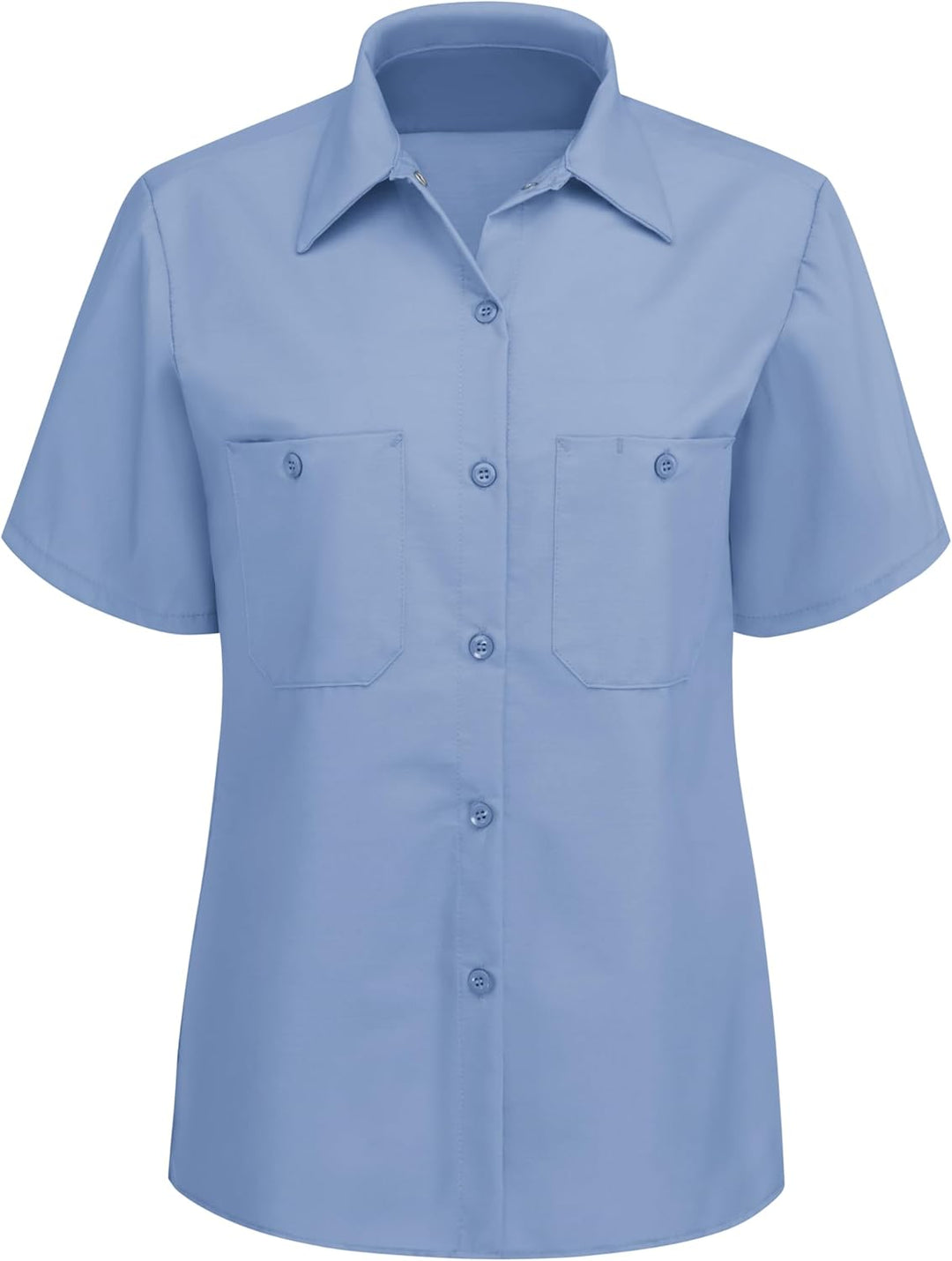 Red Kap Damen Women's Short Sleeve Industrial Work Shirt Hemd XL Hellblau, XL Hellblau