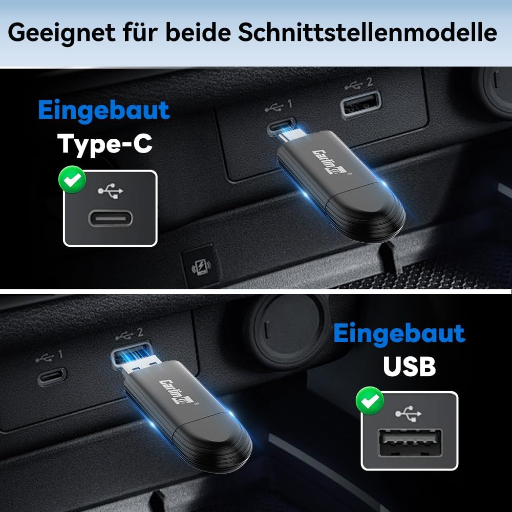Carlinkit MINI5 Wireless CarPlay Adapter, verwandelt das Originale kabelgebundene CarPlay Ihres Auto