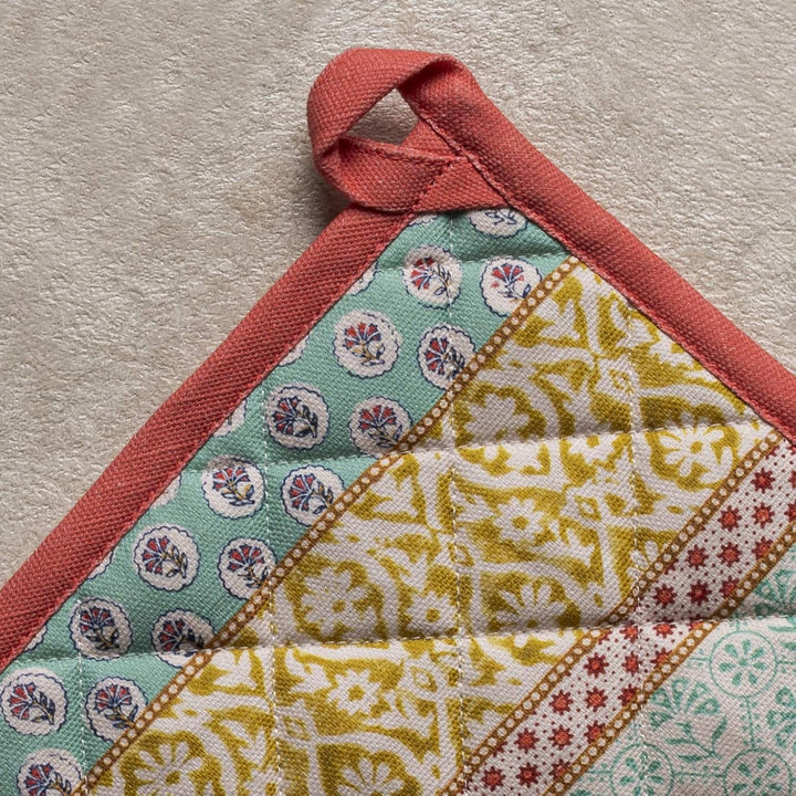 Maison d'Hermine Topflappen-Set, 100% Baumwolle, hitzebeständig, 20 cm x 20 cm, mit Schlaufe zum Gri