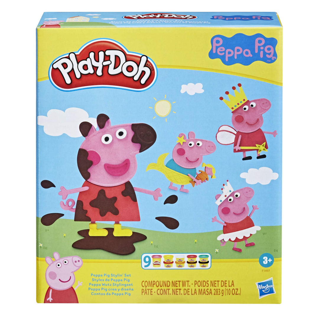 Play-Doh Peppa Wutz Stylingset mit 9 Dosen und 11 Accessoires, Peppa Wutz Spielzeug für Kinder ab 3