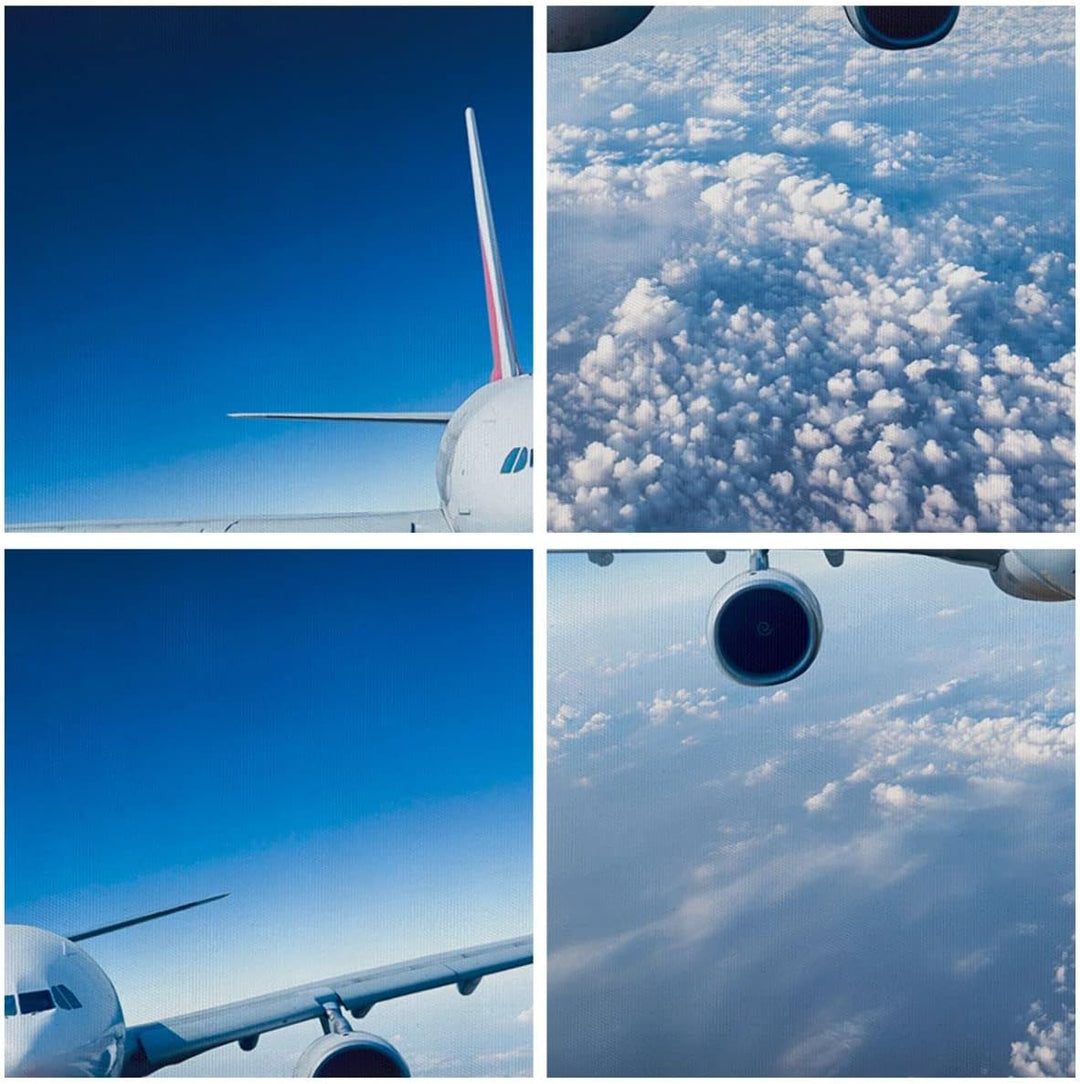 Bilder auf Leinwand Flugzeug himmel wolken flug Leinwandbild 70x50cm Wandbilder Dekoration Wohnzimme