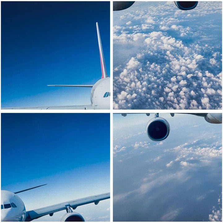 Bilder auf Leinwand Flugzeug himmel wolken flug Leinwandbild 70x50cm Wandbilder Dekoration Wohnzimme