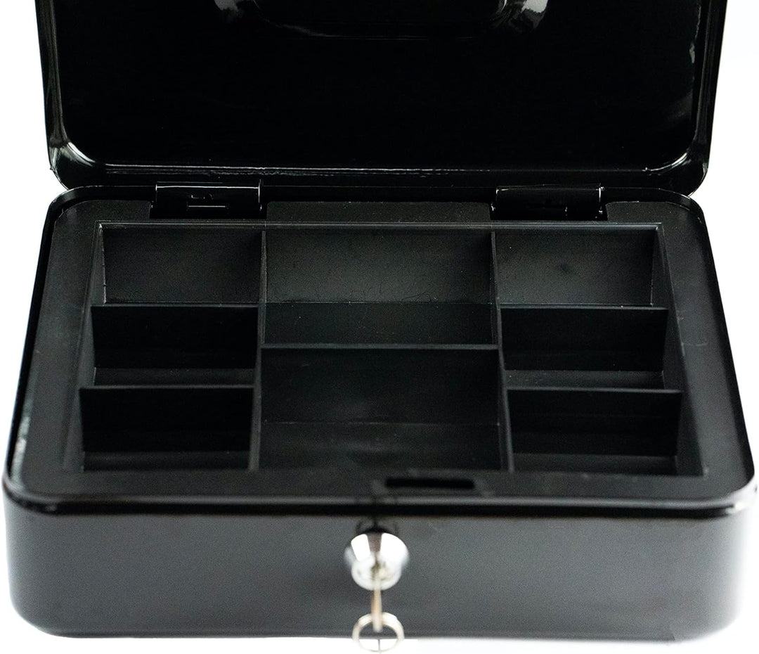 Hyfive 10" Schwarz Stahl Petty Kasse Geld Halter Sicherheit Safe mit Schlussel