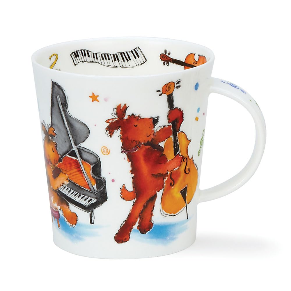 DUNOON Lomond Shape Mug 0,32 Liter Groovy Cats or Groovy Dogs (Groovy Dogs), Groovy Dogs