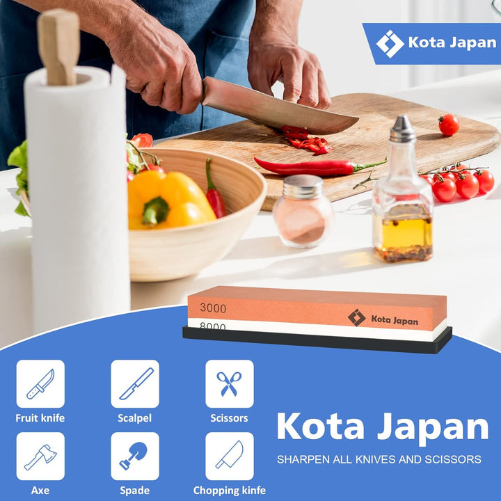 Kota Japan Schleifstein, Körnung 3000–8000, hochwertig, Messerschärfstein, Vorteilspaket, bequem, gl