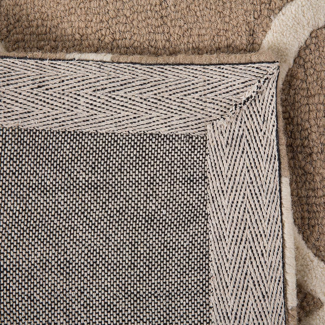 Teppich beige marokkanisches Muster 80 x 150 cm handgetuftet Erbaa