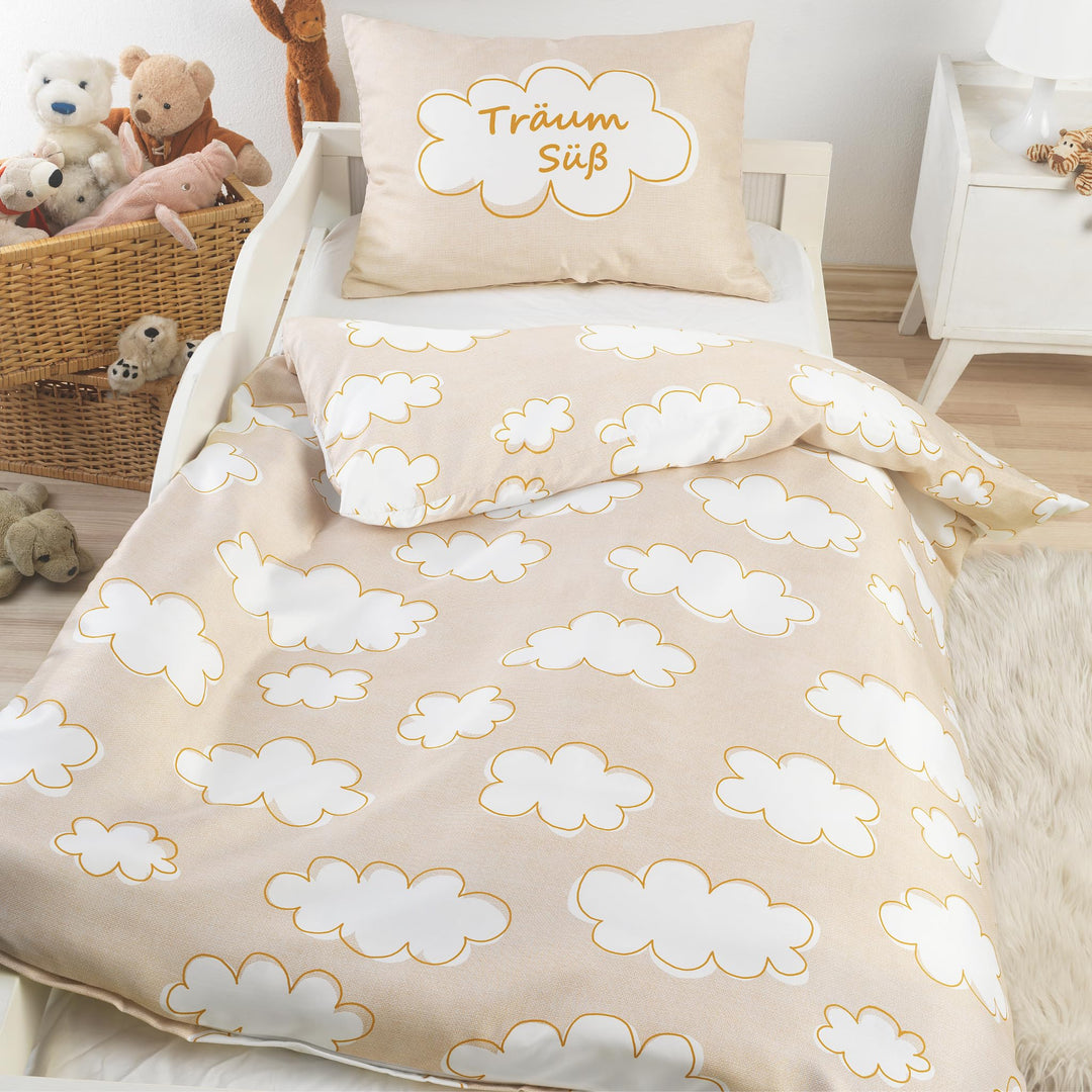 BaSaTex Kinder Baby Bettwäsche Set für Mädchen und Jungen | 100x135 cm + 40x60 cm | 100% Baumwolle R