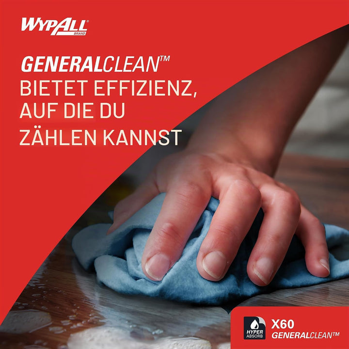 WypAll X60 General Clean Multi-Task Reinigungstücher 8250 – 2-in-1 Midi-Rollenreinigungssystem – 1 b