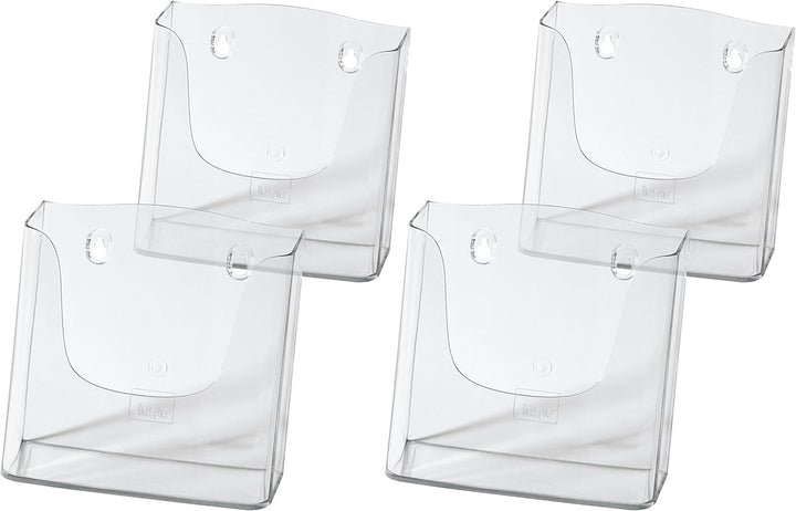 SIGEL LH116/4 Wand-Prospekthalter für DIN A5, aus Acryl, transparent, 4er Pack für DIN A5 4 Stück, f