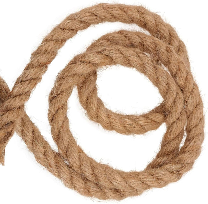20 m x 12 mm Juteseil, 4 Stränge Juteschnur Dicke Schnur Braun Geflochtenes Hanfseil, Jute Schnur zu