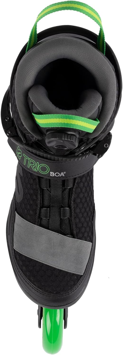 K2 Skate Trio LT 100 Unisex - Adult Inline Skates - Black - Green - 30G0301 EU: 39.5 (UK: 6 / US: 7)