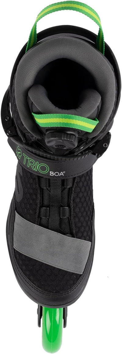 K2 Skate Trio LT 100 Unisex - Adult Inline Skates - Black - Green - 30G0301 EU: 42.5 (UK: 8.5 / US: