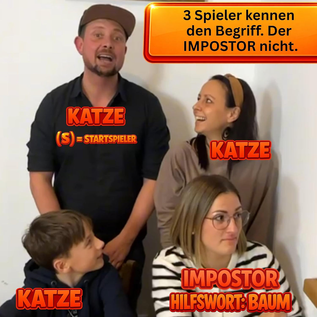 IMPOSTOR - Das Party-Wortspiel - Classic-Edition | Imposter Kartenspiel | Könnt ihr den Hochstapler