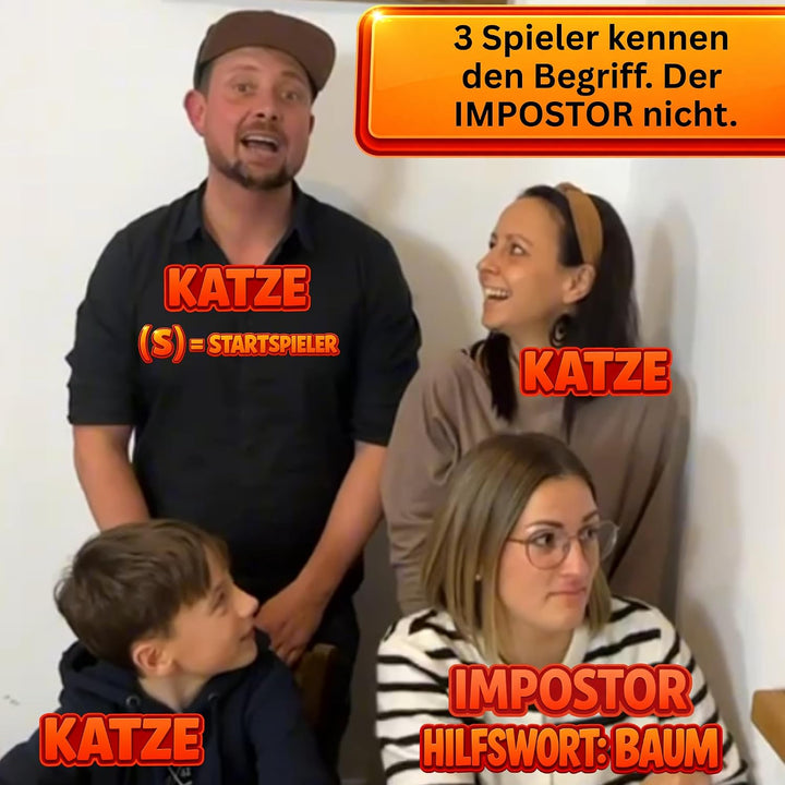IMPOSTOR - Das Party-Wortspiel - Classic-Edition | Imposter Kartenspiel | Könnt ihr den Hochstapler