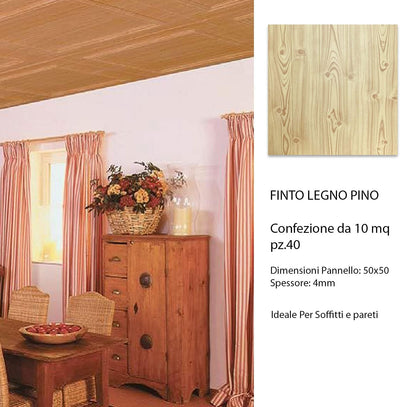 Dekoratives Polystyrol Paneel für Decke und Wand, 3D-Effekt, wärmeisolierend - 4mm stark - Masse 50x