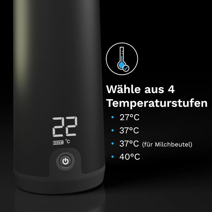 Baby Brezza SuperFast Superschneller tragbarer Muttermilch- und Wasserwärmer für die Reise Schwarz –