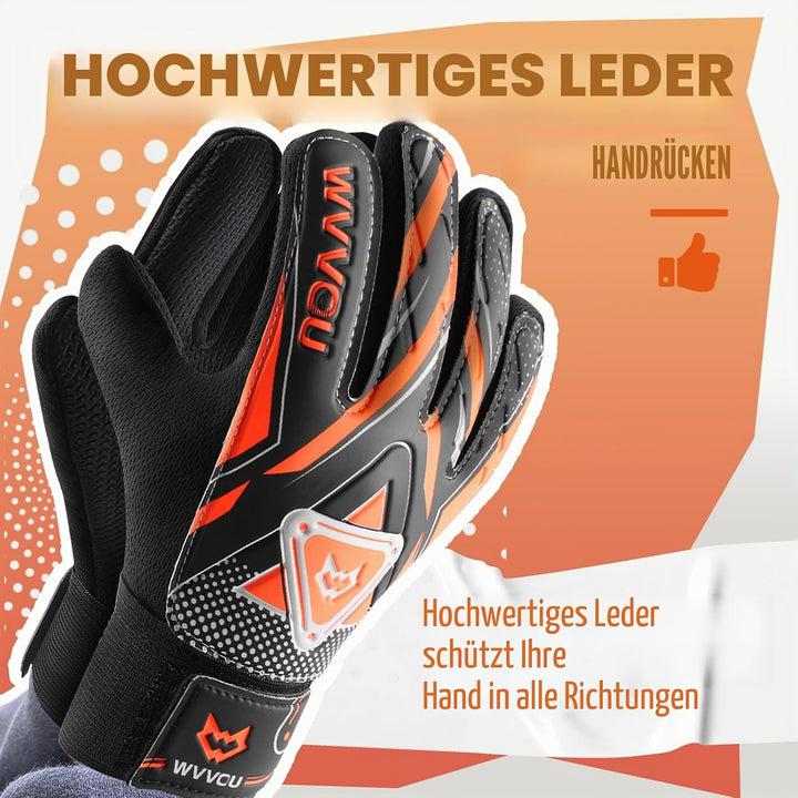 WVVOU Torwarthandschuhe Kinder und Jugendliche, Fussball Torwarthandschuhe, Fussballhandschuhe, Dopp
