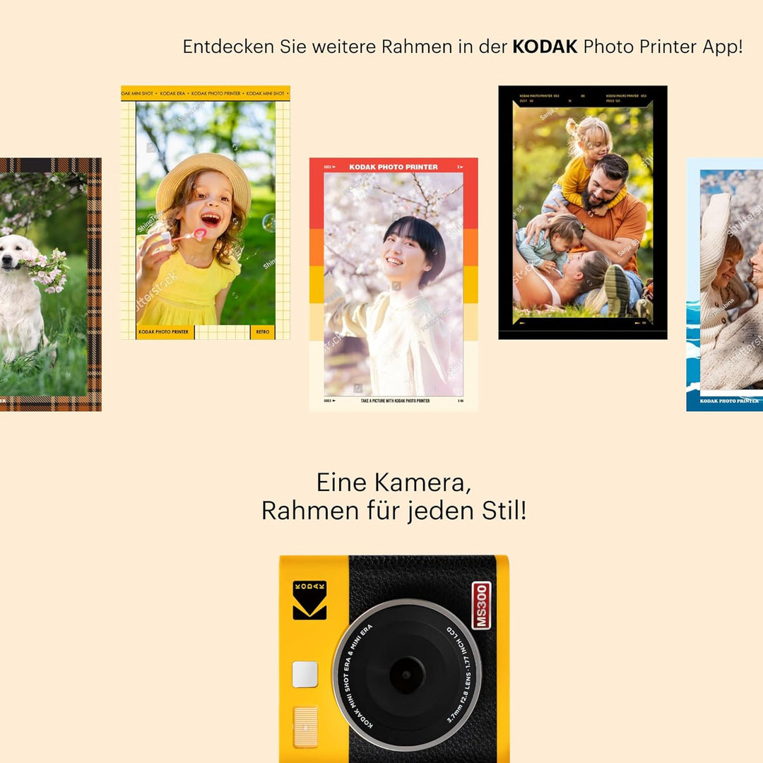 Kodak Cam Mini Shot 3 Era - Appareil Photo Instantané & Imprimante Photo Portable, Noir 3x3 (Apparei