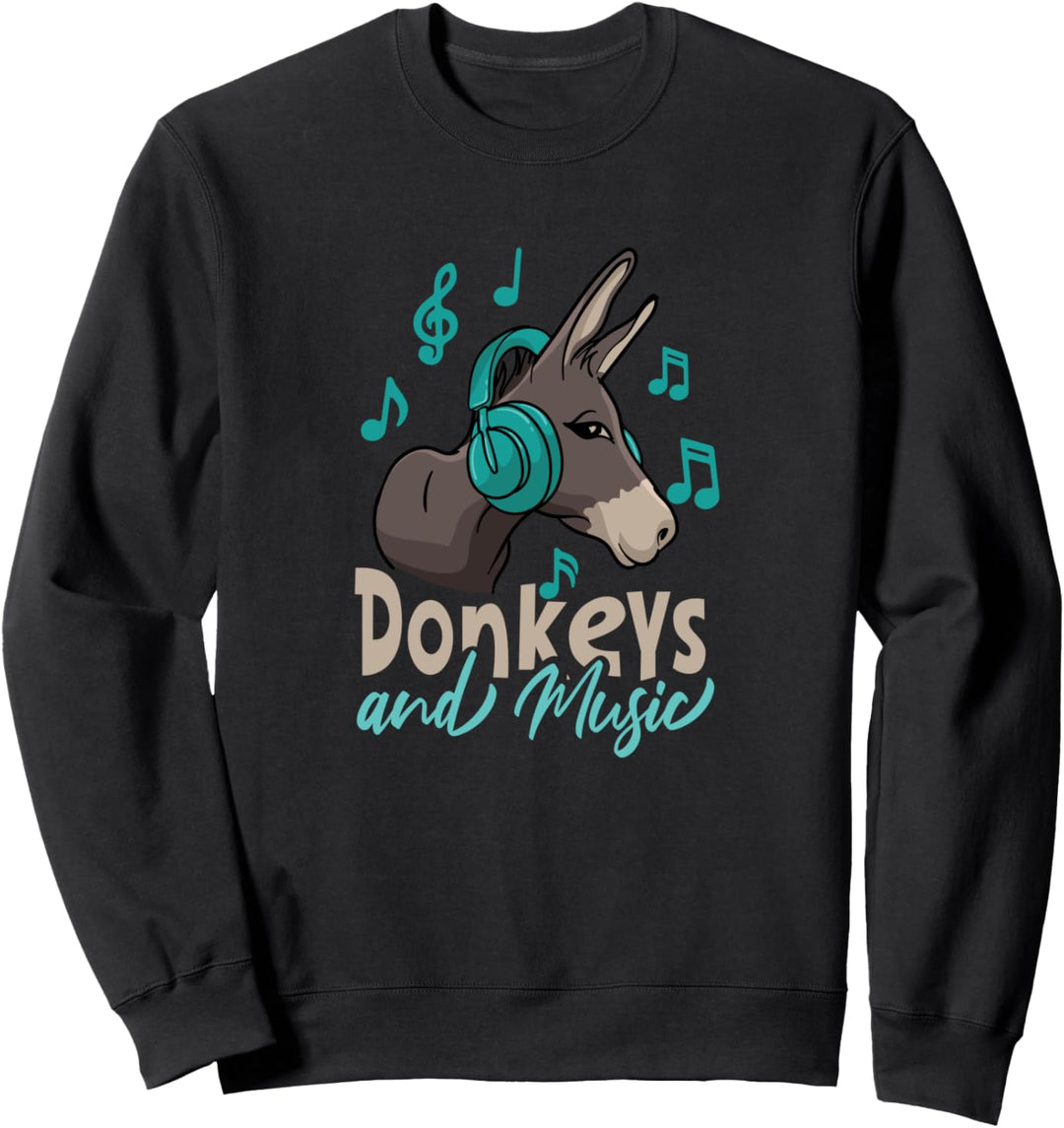 Esel und Musiknoten Musikerschlüssel Maultier Sweatshirt