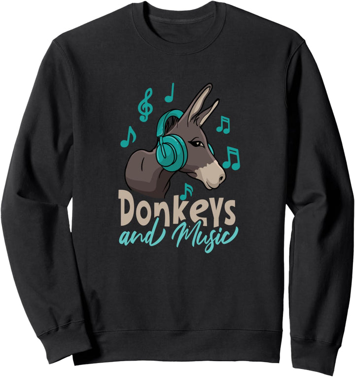Esel und Musiknoten Musikerschlüssel Maultier Sweatshirt