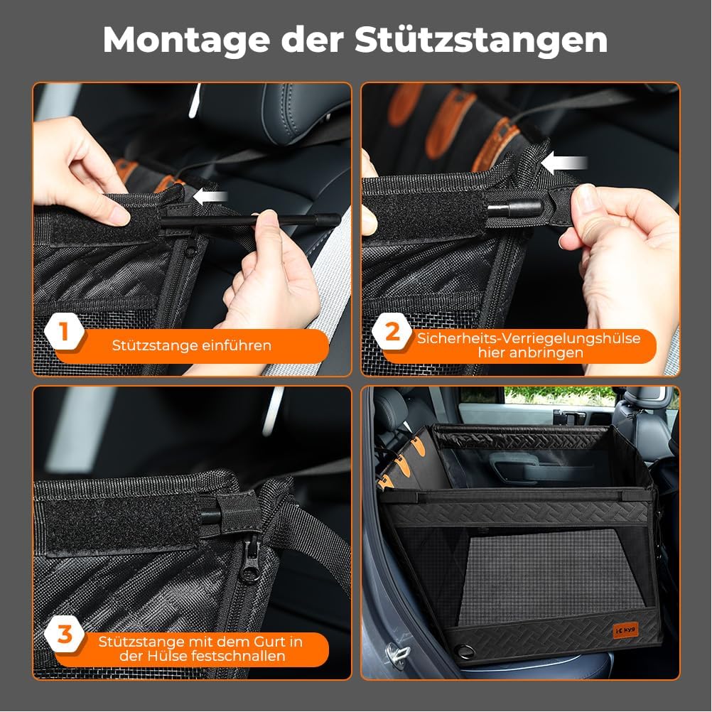 KYG grosser Hunde autositz für mittelgrosse bis grosse Hunde mit Matte, wasserfeste Rücksitz-Extende