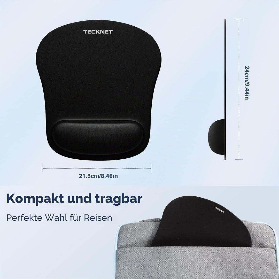 TeckNet Handgelenkauflage Tastatur mit Mauspad, rutschfeste Gummiunterlage, Gelpolsterung, besondere