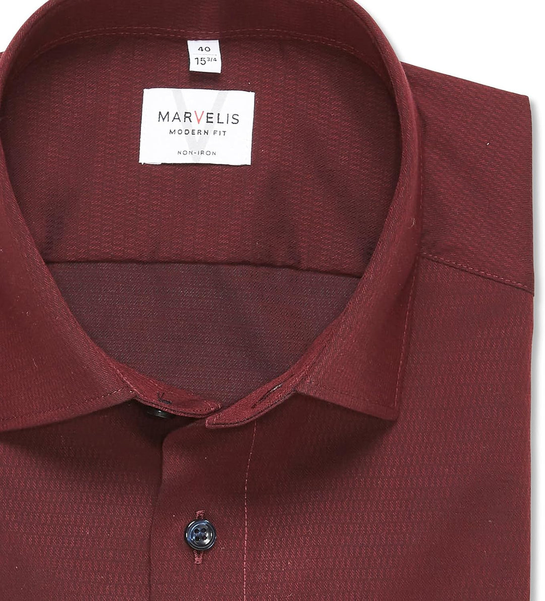 Marvelis Herren Businesshemd Langarm 720814,Einfarbig,Modern Fit,New Kent 41 Rot 35, 41 Rot 35