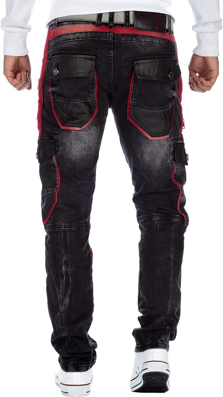 Cipo &amp; Baxx Herren Jeans A-001-cbhjs057 30W / 34L Obsidianschwarz, 30W / 34L Obsidianschwarz
