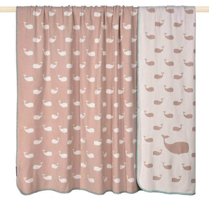 pad - Whale - Decke/Babydecke - Materialmix - Pink/Weiss - 75 x 100cm
