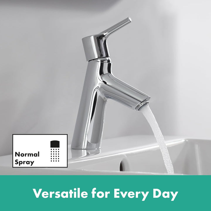 hansgrohe Wasserhahn Talis S (Armatur mit Auslauf Höhe 80mm und Push-Open Ablaufgarnitur) Chrom