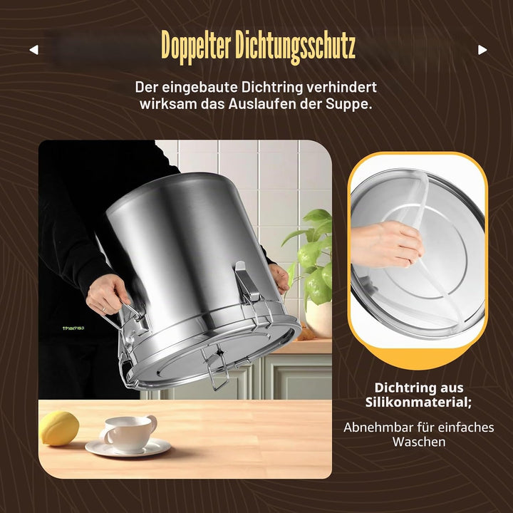 SICHENSH Edelstahl Getreidebehälter, Luftdichter Kanister Lebensmitteln, Metall Küche Reis Öl Lageru