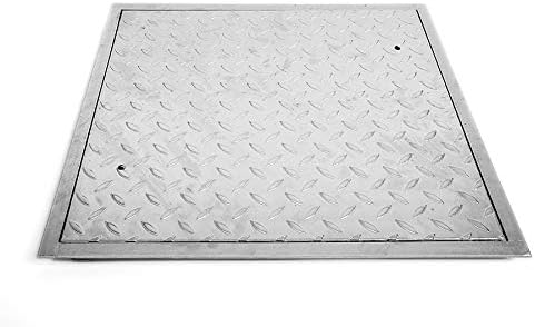 SA-60 Schachtabdeckung Stahl verzinkt begehbar Tränenblech Schachtdeckel Deckel 600 x 600 mm
