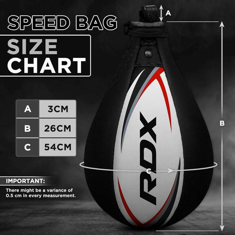 RDX Boxbirne Erwachsene Leder Set, Speedball Hängend Mit Halterung, Profi Punchingball Boxing Speed