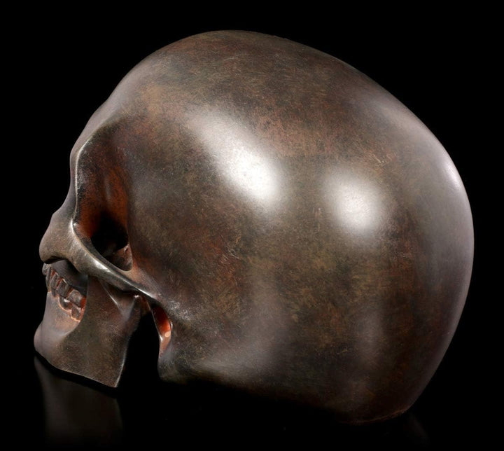 Figuren Shop GmbH Gothic-Totenkopf - rostfarben | Fantasy-Skull, handbemalt, H 13 cm