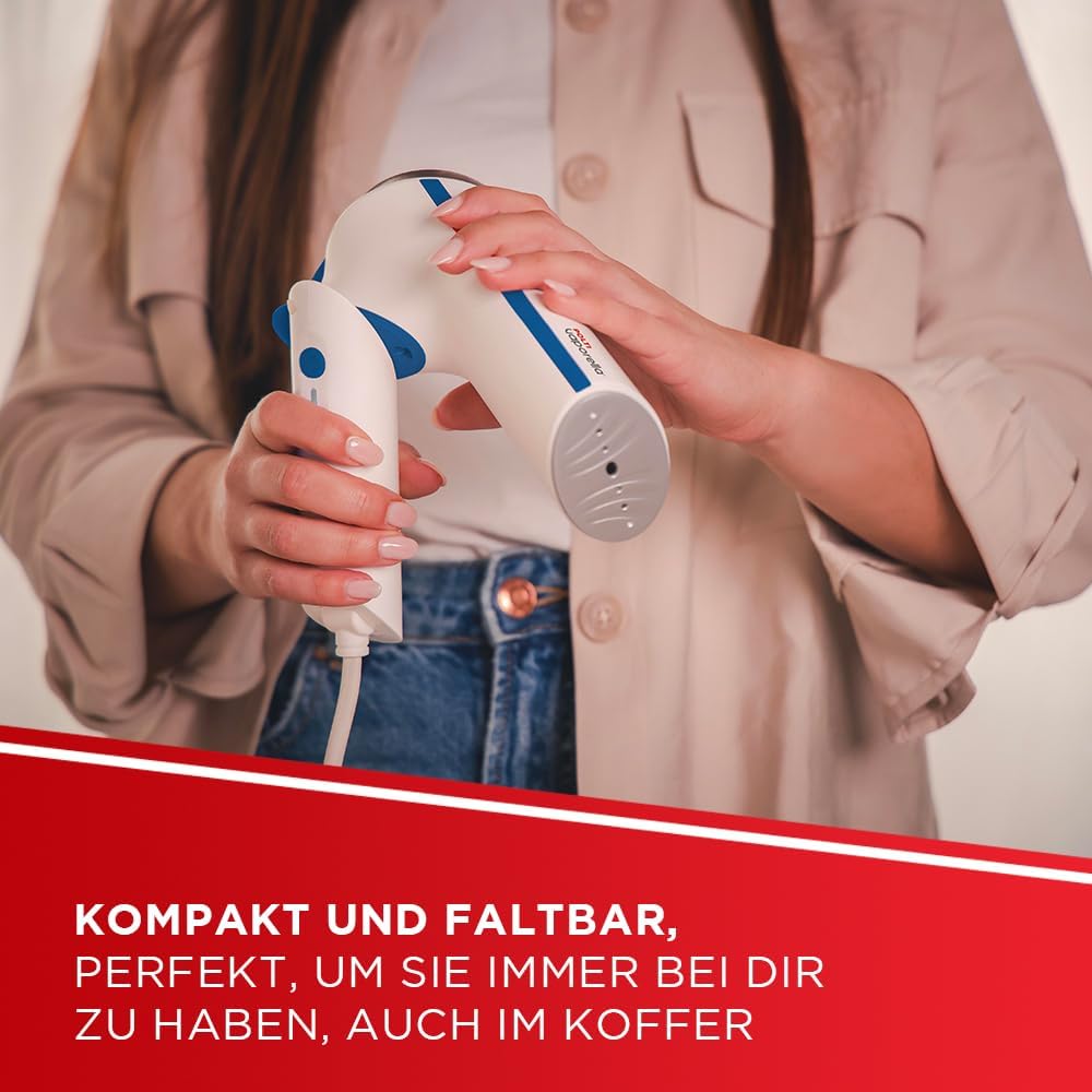 Polti Vaporella Vertical Styler GSM50B, Tragbare vertikale Dampfbürste mit klappbarem Griff, Aufheiz