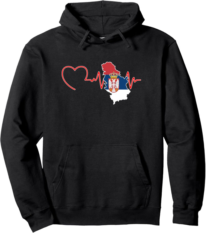 Serbien Herzschlag Serbische Flagge - Srbija Pullover Hoodie