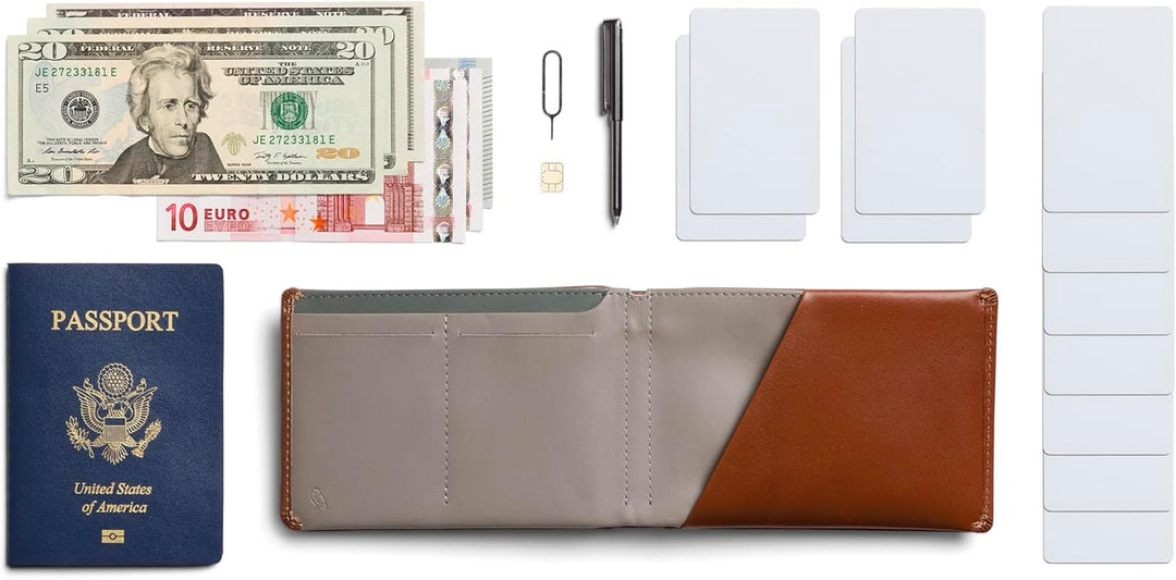Bellroy Travel Wallet, Reisedokumententasche (Reisepass, Tickets, Bargeld, Karten und Stift) Sienna,