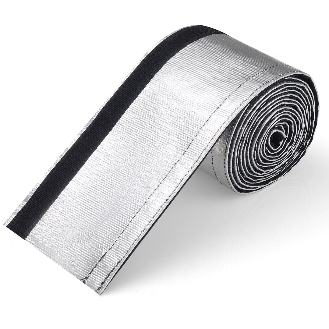 PAWBOSE Aluminisierte Hitzeschutzhülle 300 x 9.6 cm Hitzeschutz für Kraftstoffleitungskabel (ohne Ka