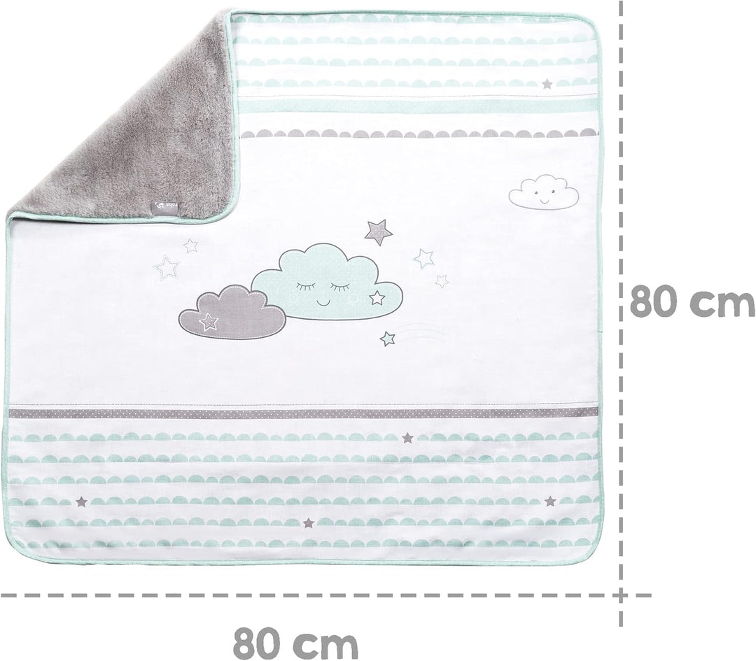 roba Babydecke Happy Cloud - Kuscheldecke 80 x 80 cm zum Schlafen, Krabbeln & Spielen - Baby Decke 2