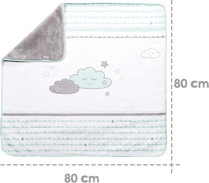 roba Babydecke Happy Cloud - Kuscheldecke 80 x 80 cm zum Schlafen, Krabbeln & Spielen - Baby Decke 2
