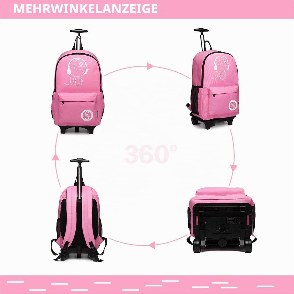 KONO Kinderrucksack Rucksack Backpack Schulrucksack Gepäck Koffer Kabine Rädern Trolley Reise Rädern