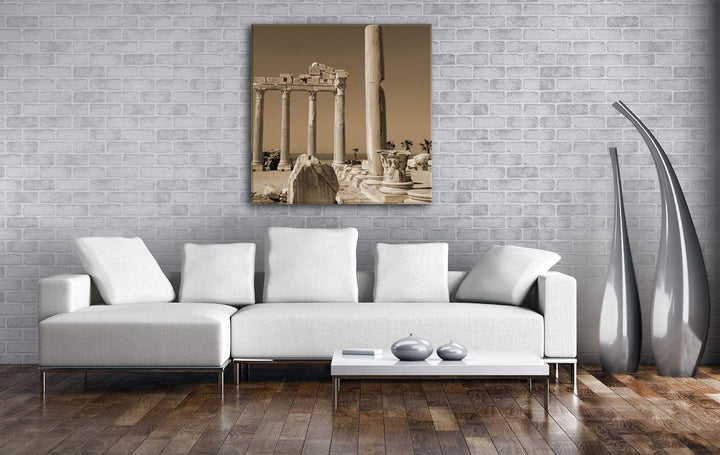 deyoli antikes Tempel Bauwerk in Türkei im Format: 70x70 Effekt: Sepia als Leinwandbild, Motiv auf E