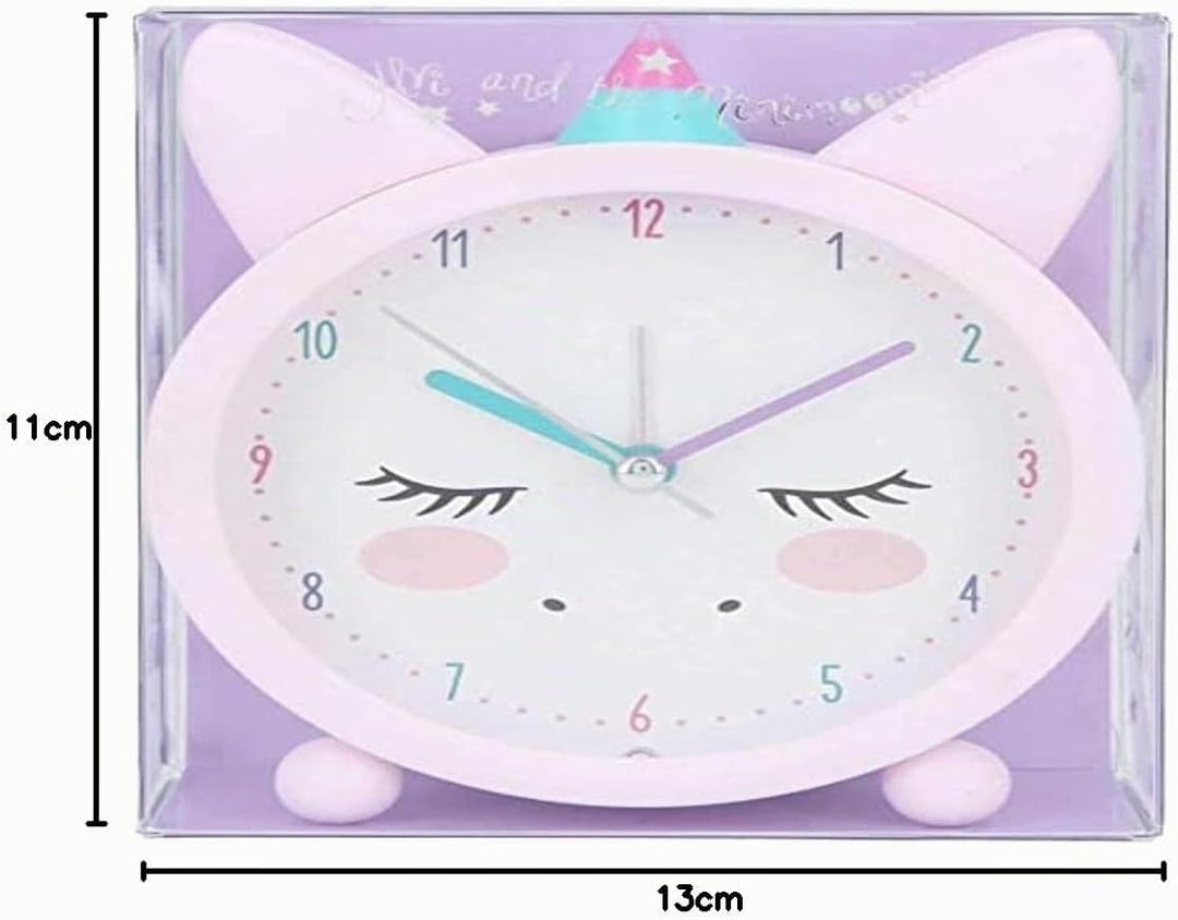 Depesche 6551 Ylvi - Analoger Wecker für Mädchen und Einhorn-Fans, rosa Design mit Öhrchen und Einho