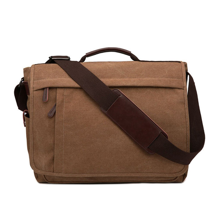Neuleben Wasserdicht Laptoptasche für 17'' Laptop Vintage Schultertasche Umhängetasche Canvas Leder