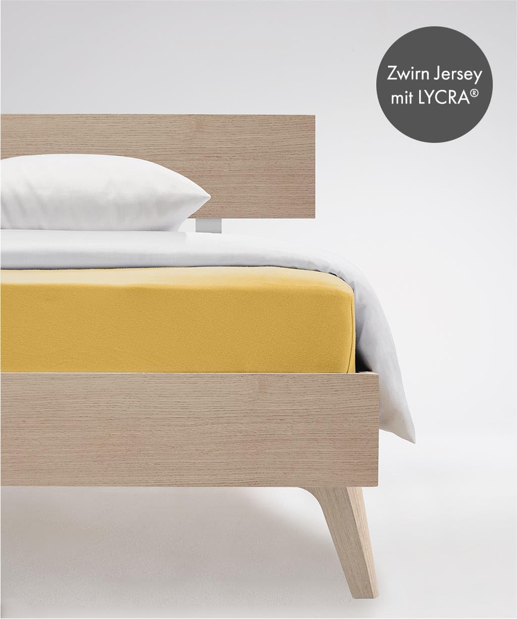 Fleuresse L-001117-2349-0600 Comfort Bettlaken, Jersey, sonne, 38.0 x 27.2 x 5.6 cm Sonne 200/200, S