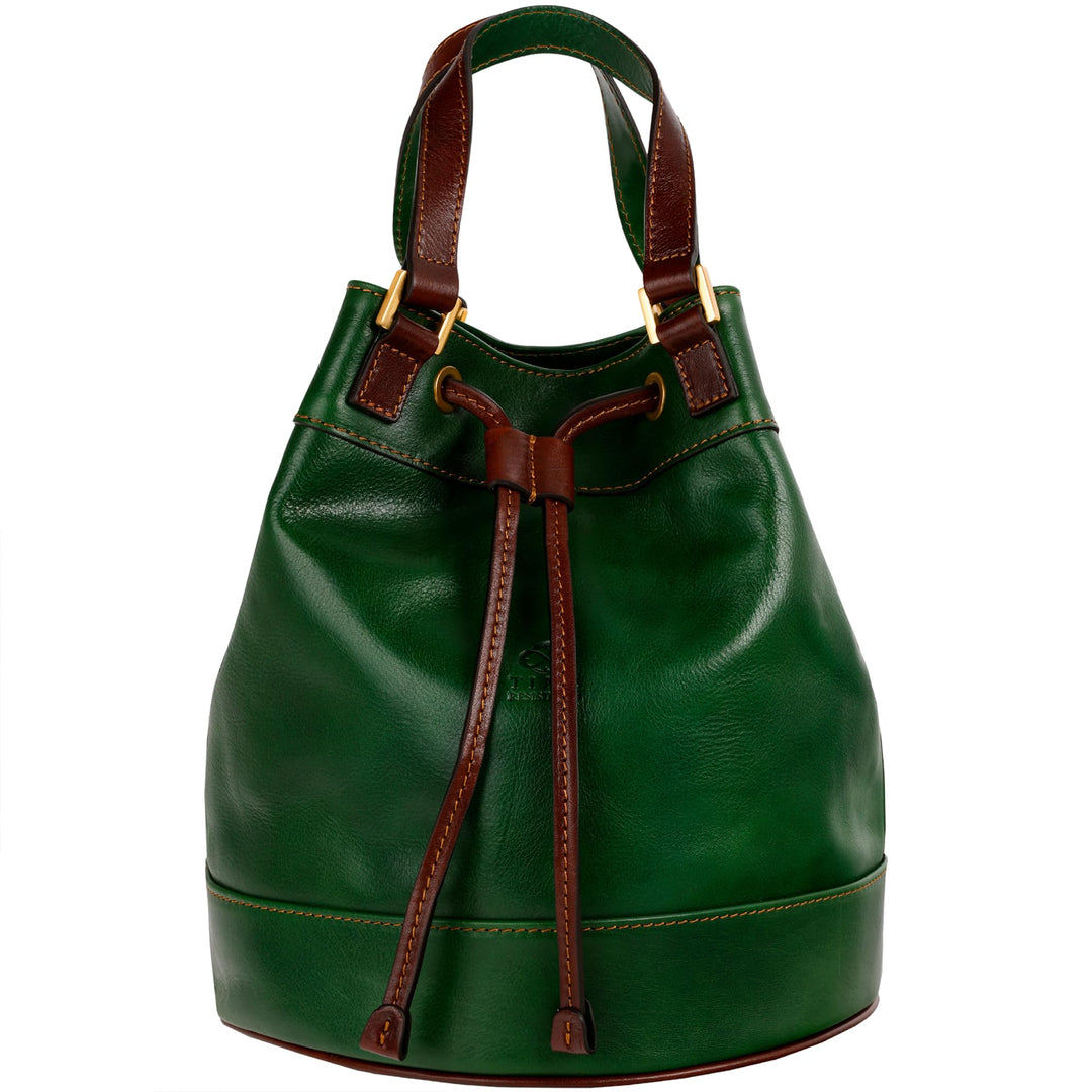 Time Resistance Handtasche aus Leder - Umhängetasche Damen - Beuteltasche aus Leder - Made in Italy